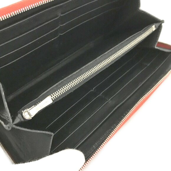 CELINE Logo Orange Leather Zip Around Long Wallet /3U0790 - Picture 5 of 7